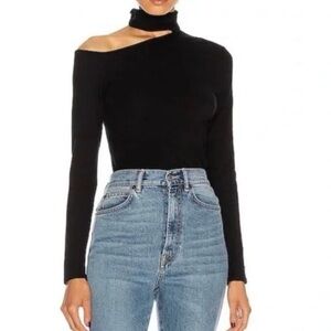 Enza Costa Cutout Elegant Black Women's Top